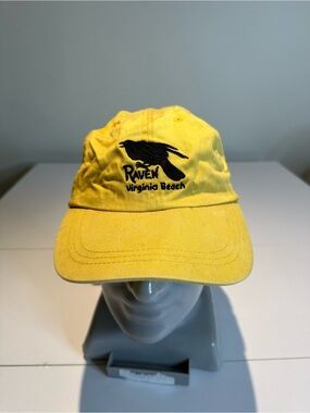 rave Yellow Baseball Cap with Black Raven Embroidery